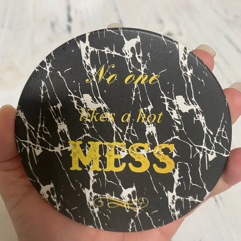 Black and Gold Marble Coasters Set